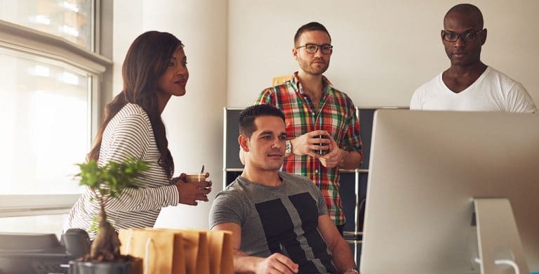 The creative team meeting in the office